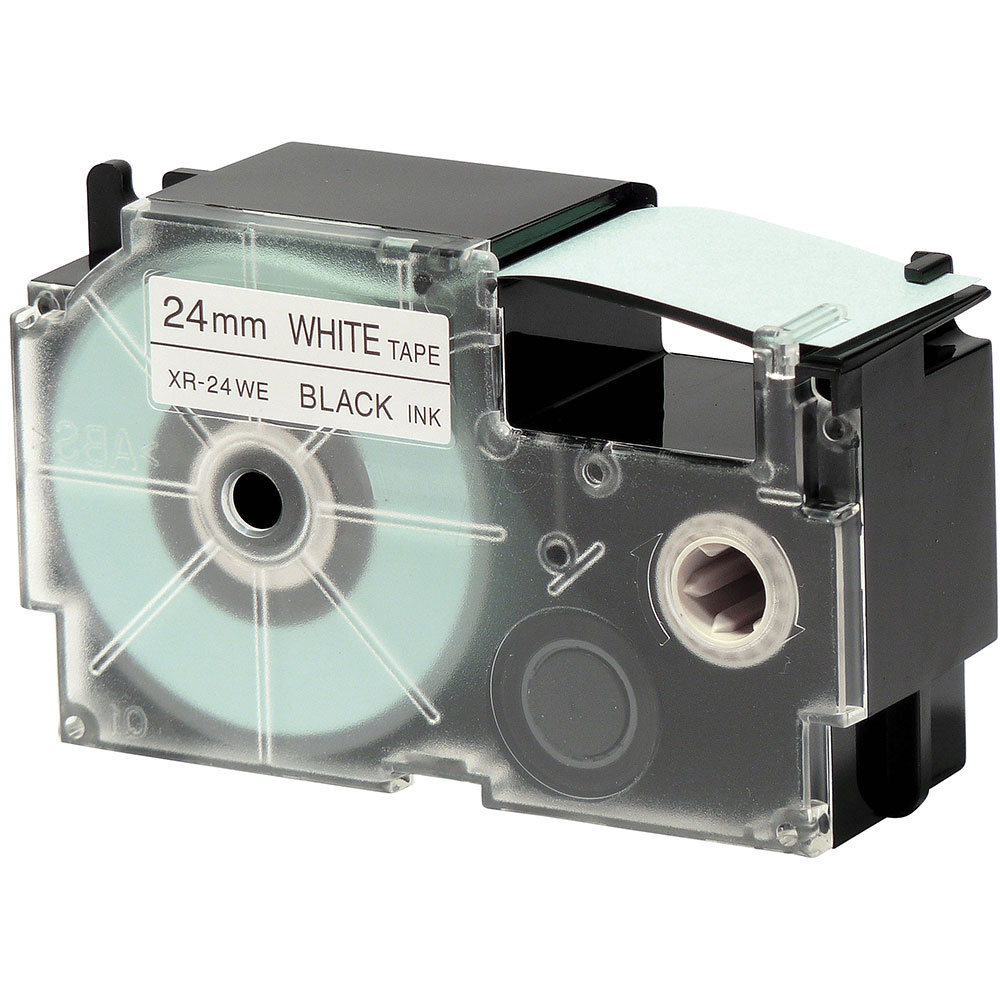 Casio Ez-Label Tape Cartridge - 24mm, Black on White (XR-24WE1)